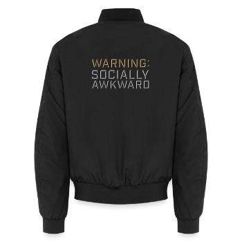 Avertissement : Socialement maladroit Drôle social Maladroit - Bomber unisexe - noir - Dos - AI Model Male 185 light (185cm)