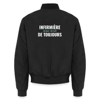 Infirmière de Toujours - Bomber unisexe - noir - Dos - AI Model Male 185 light (185cm)