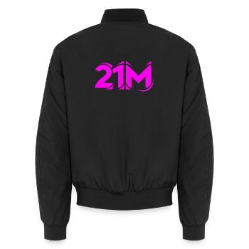 21M Bitcoin Supply Crypto Design21 Limit Millionen - Unisex Bomberjacke - Schwarz - Hinten - AI Model Male 185 light (185cm)