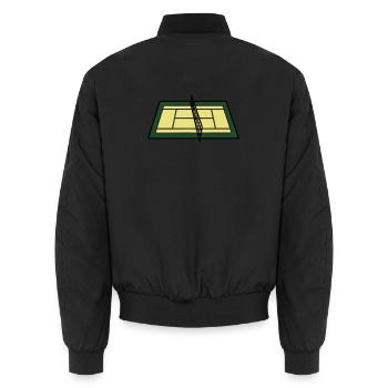 Tennis Court Court Net Geometric - Unisex Bomber Jacket - black - Back - AI Model Male 185 light (185cm)