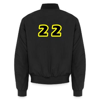 22 Zahl symbol - Unisex Bomberjacke - Schwarz - Hinten - AI Model Male 185 light (185cm)