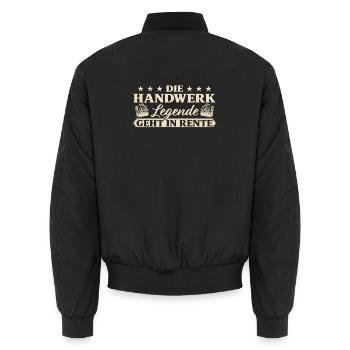 Handwerk Abschied Handwerker in Rente - Unisex Bomberjacke - Schwarz - Hinten - AI Model Male 185 light (185cm)