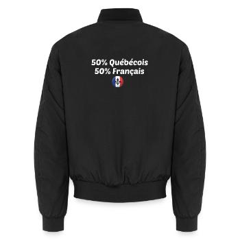 50% québecois et 50% français double nationalité - Bomber unisexe - noir - Dos - AI Model Male 185 light (185cm)