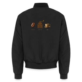 BEAN GRIND SIP - Unisex Bomberjacke - Schwarz - Hinten - AI Model Male 185 light (185cm)