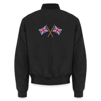 Flagge Großbritanniens - Unisex Bomberjacke - Schwarz - Hinten - AI Model Male 185 light (185cm)