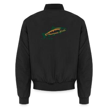 Forelle springend Grafik - Unisex Bomberjacke - Schwarz - Hinten - AI Model Male 185 light (185cm)