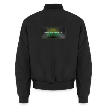 Tor zur Kosmischen Zukunft - Unisex Bomberjacke - Schwarz - Hinten - AI Model Male 185 light (185cm)