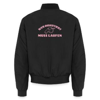 Fußballtrainerin Wer diskutiert muss laufen - Unisex Bomberjacke - Schwarz - Hinten - AI Model Male 185 light (185cm)
