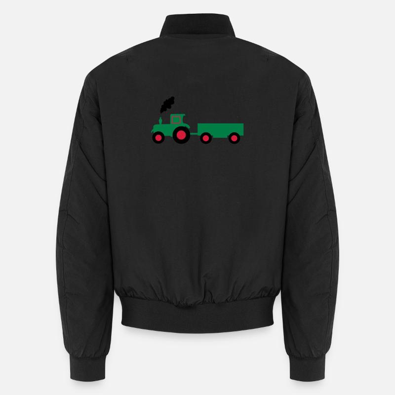 traktor trecker anhaenger Unisex Bomberjacke