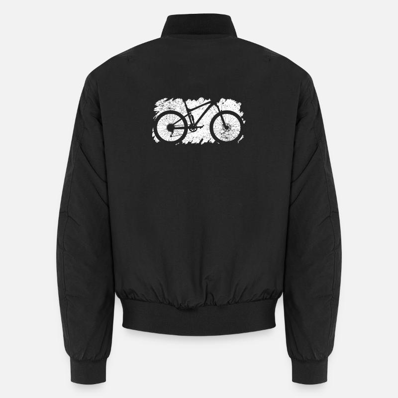 Brushstroke Bicycle Silhouette - Unisex Bomber Jacket - black