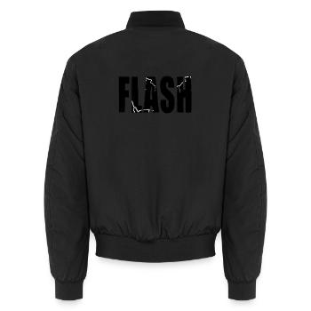 FLASH CLAIM mit Blitz - Unisex Bomberjacke - Schwarz - Hinten - AI Model Male 185 light (185cm)