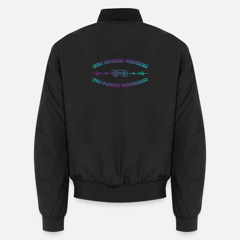 Zocken Geboren Neon Controller - Unisex Bomberjacke - Schwarz