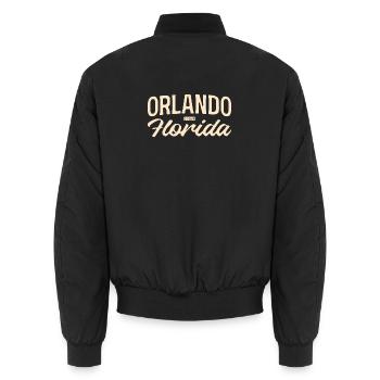 Orlando Florida Vintage Script - Bomber unisexe - noir - Dos - AI Model Male 185 light (185cm)