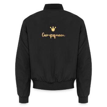 Camping Queen Königin Gold Luxus Camper Frau Krone - Unisex Bomberjacke - Schwarz - Hinten - AI Model Male 185 light (185cm)