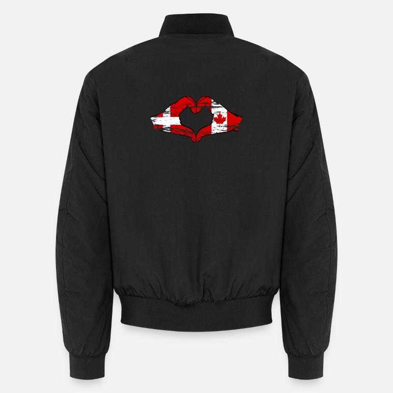Danemark Canada forme de coeur avec les mains utilisées Bomber unisexe