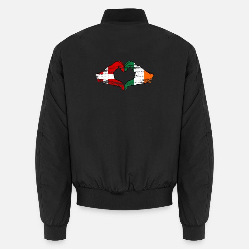 Danemark Irlande forme de coeur avec les mains utilisées Bomber unisexe