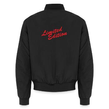 Limited Edition - Unisex Bomber Jacket - black - Back - AI Model Male 185 light (185cm)