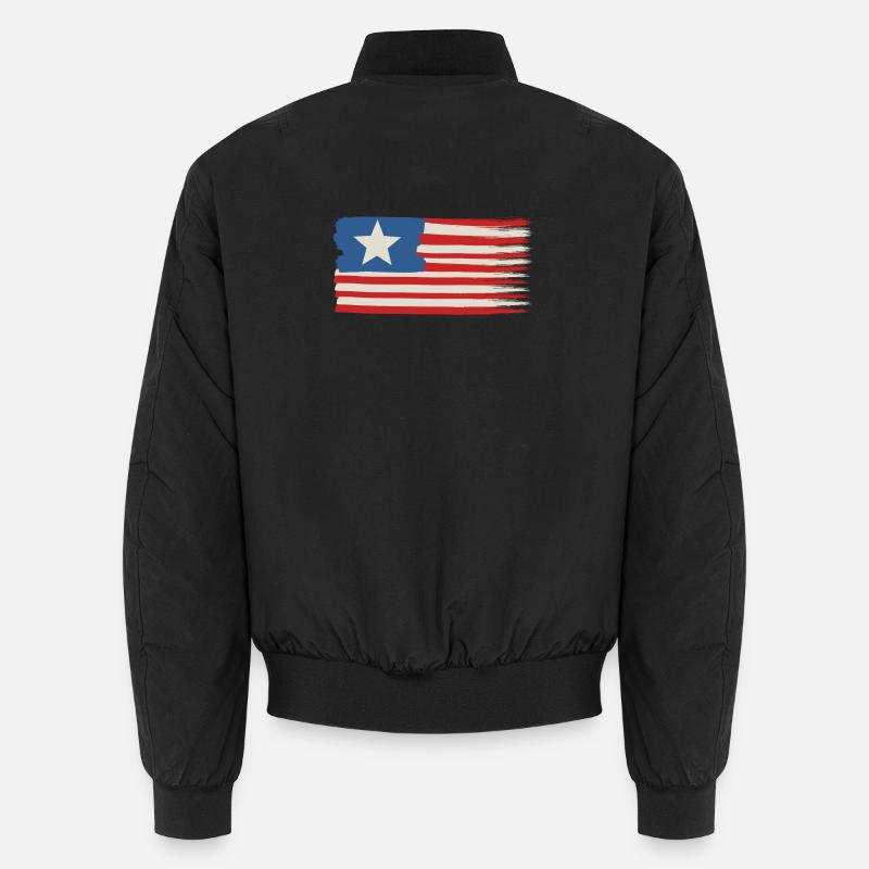 One star Usa flag - Unisex Bomber Jacket - black