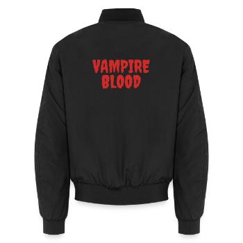 Vampire Blood Horror Typographie Design - Bomber unisexe - noir - Dos - AI Model Male 185 light (185cm)