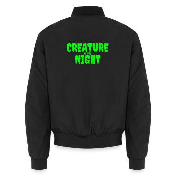 Créature de la nuit Texte d’horreur - Bomber unisexe - noir - Dos - AI Model Male 185 light (185cm)