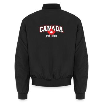 Canada Patriotic Maple Leaf Design - Bomber unisexe - noir - Dos - AI Model Male 185 light (185cm)