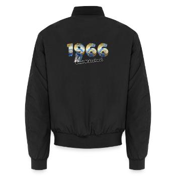 1966 Jahrgang Retro Vintage – Kassette – Cool Olds - Unisex Bomberjacke - Schwarz - Hinten - AI Model Male 185 light (185cm)