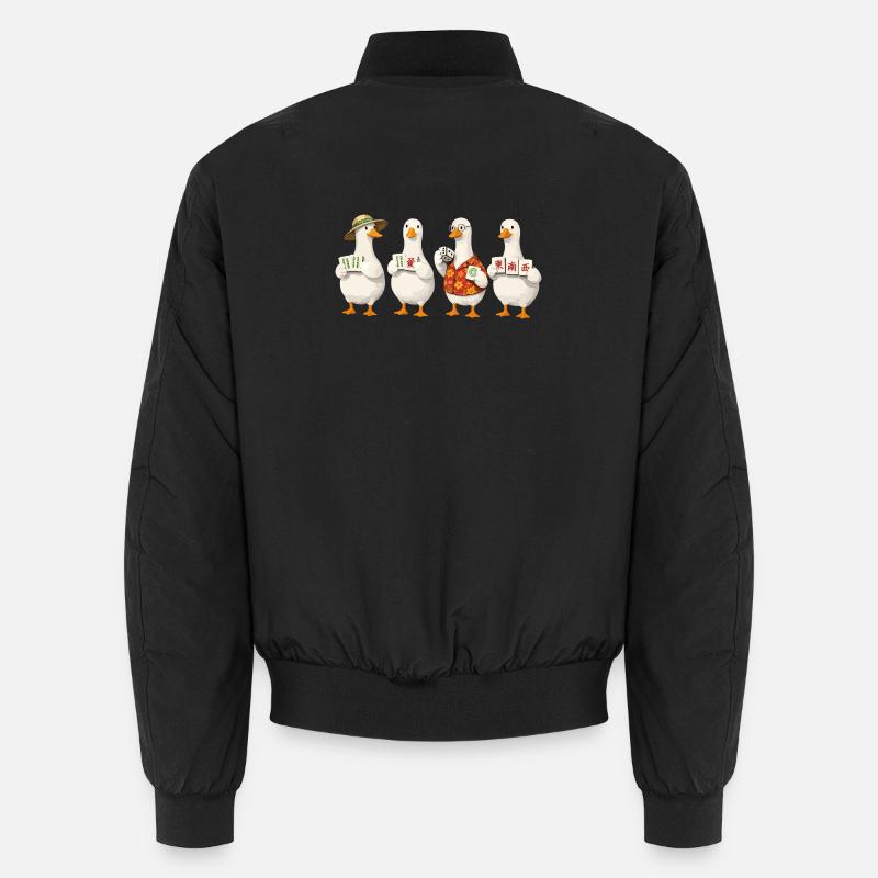Mahjong goose - Unisex Bomberjacke - Schwarz