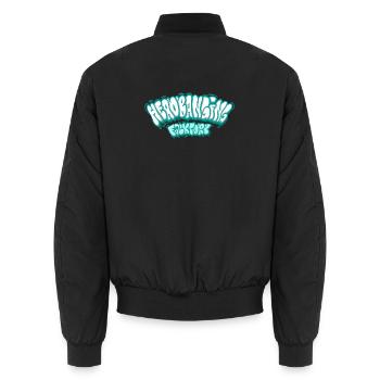 Headbanging-Graffiti - Unisex Bomberjacke - Schwarz - Hinten - AI Model Male 185 light (185cm)