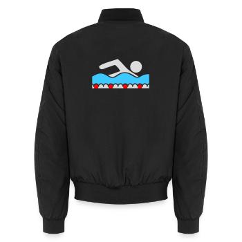 Nageur, Pictogramme, Nage libre, Vague, Piscine, Sport - Bomber unisexe - noir - Dos - AI Model Male 185 light (185cm)
