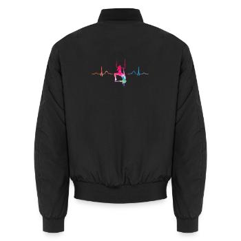 Aerialist Hearbeat EKG Cloud Swing Trapez - Unisex Bomberjacke - Schwarz - Hinten - AI Model Male 185 light (185cm)