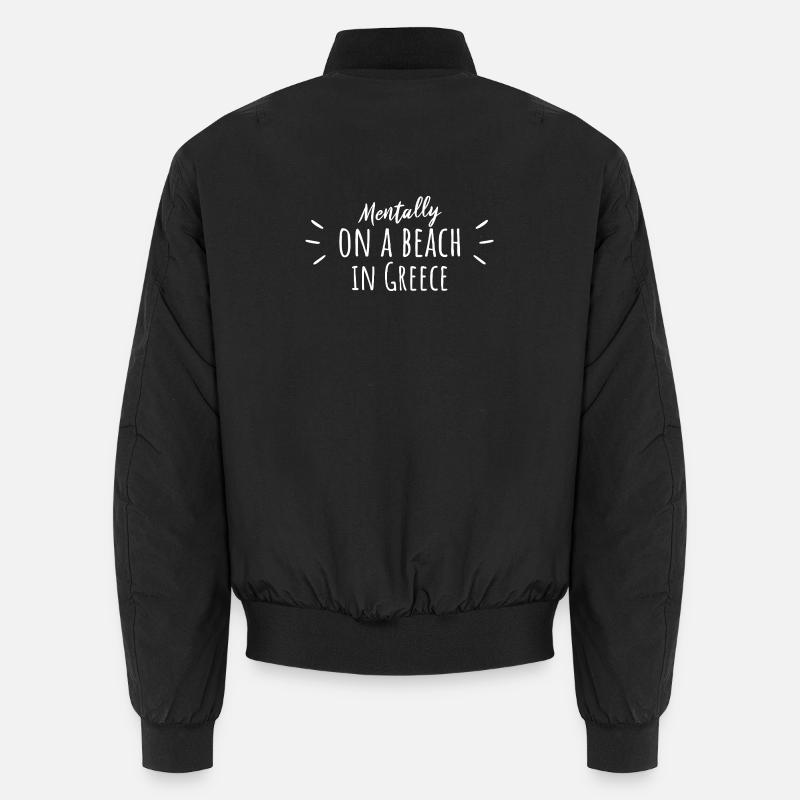 Mentally on a Beach in Greece Unisex Bomber Jacket