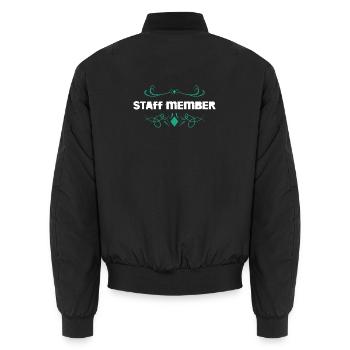 Staff Member Ornament Abzeichen - Unisex Bomberjacke - Schwarz - Hinten - AI Model Male 185 light (185cm)