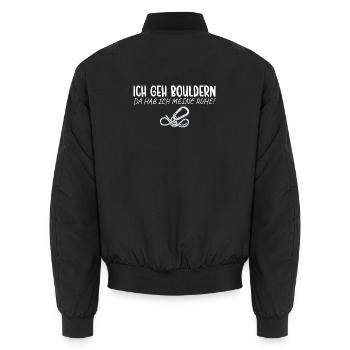 Bouldern Da hab ich meine Ruhe Klettern - Unisex Bomberjacke - Schwarz - Hinten - AI Model Male 185 light (185cm)