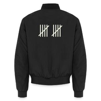10 strokes - Unisex Bomber Jacket - black - Back - AI Model Male 185 light (185cm)