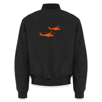 Helikopter Herzschlag Ekg - Unisex Bomberjacke - Schwarz - Hinten - AI Model Male 185 light (185cm)