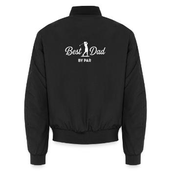  Best Dad By Par  golf golfer - Unisex Bomber Jacket - black - Back - AI Model Male 185 light (185cm)
