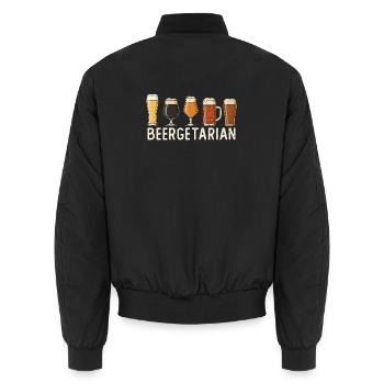 Craft Beer Vintage-Beergetarianische Heimbraukunst - Unisex Bomberjacke - Schwarz - Hinten - AI Model Male 185 light (185cm)