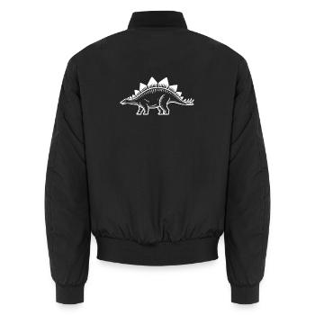 Stegosaurus Silhouette Retro - Unisex Bomberjacke - Schwarz - Hinten - AI Model Male 185 light (185cm)