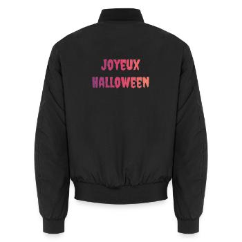 HALLOWEEN. KÜRBIS. HALLOWEEN KÜRBIS - Unisex Bomberjacke - Schwarz - Hinten - AI Model Male 185 light (185cm)