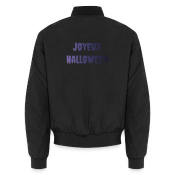 HALLOWEEN. KÜRBIS. HALLOWEEN KÜRBIS - Unisex Bomberjacke - Schwarz - Hinten - AI Model Male 185 light (185cm)