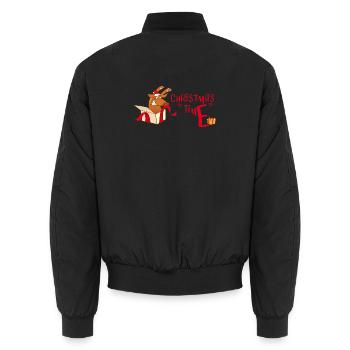 Christmas Time - Unisex Bomberjacke - Schwarz - Hinten - AI Model Male 185 light (185cm)