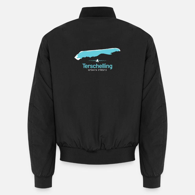 Terschelling | Carte de conception - Bomber unisexe - noir
