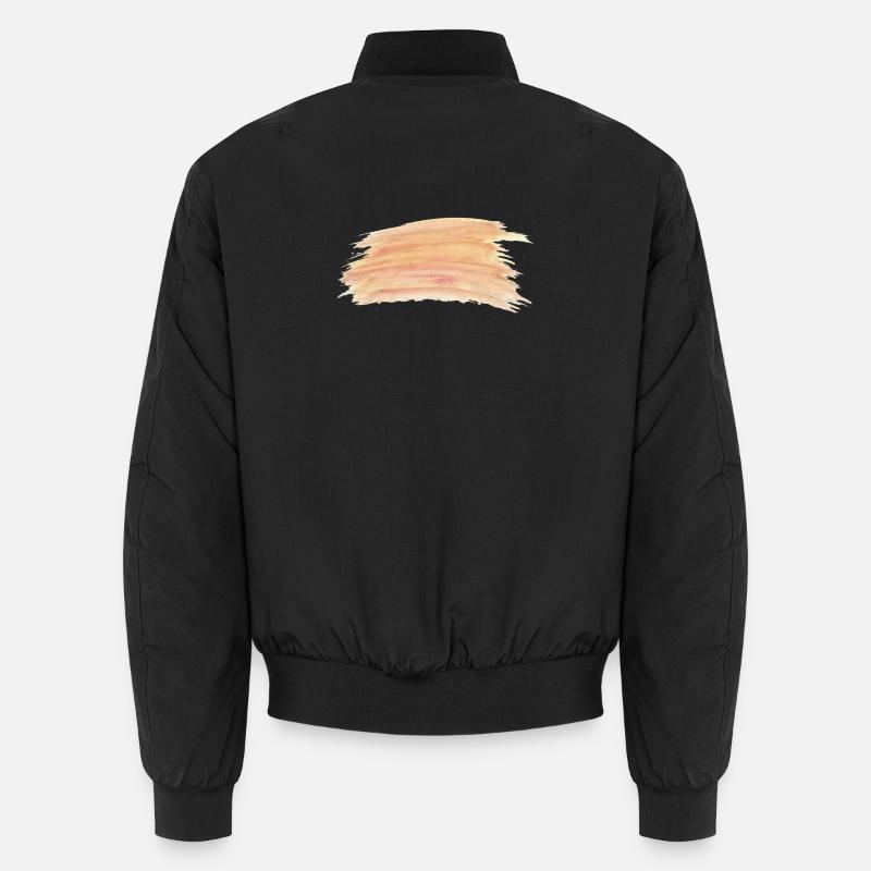 Rayures aquarelle pêche - Bomber unisexe - noir