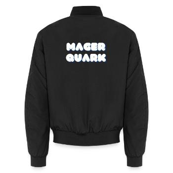Magerquark Protein Bodybuilding Gym Lifestyle - Unisex Bomberjacke - Schwarz - Hinten - AI Model Male 185 light (185cm)