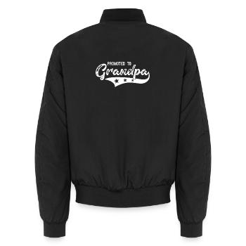 Befördert zum Opa Werdender Großvater - Unisex Bomberjacke - Schwarz - Hinten - AI Model Male 185 light (185cm)