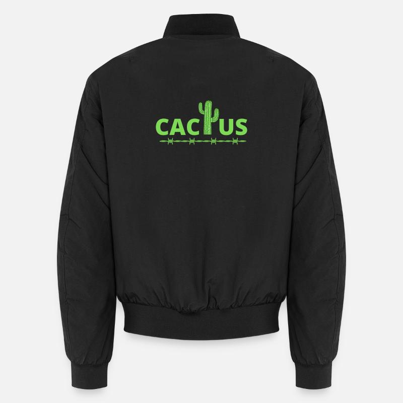 cactus, humorous cactus - Unisex Bomber Jacket - black