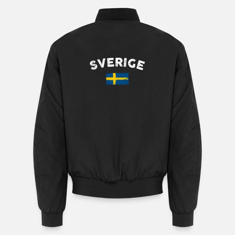 Sverige Brush Drapeau Nordique - Bomber unisexe - noir