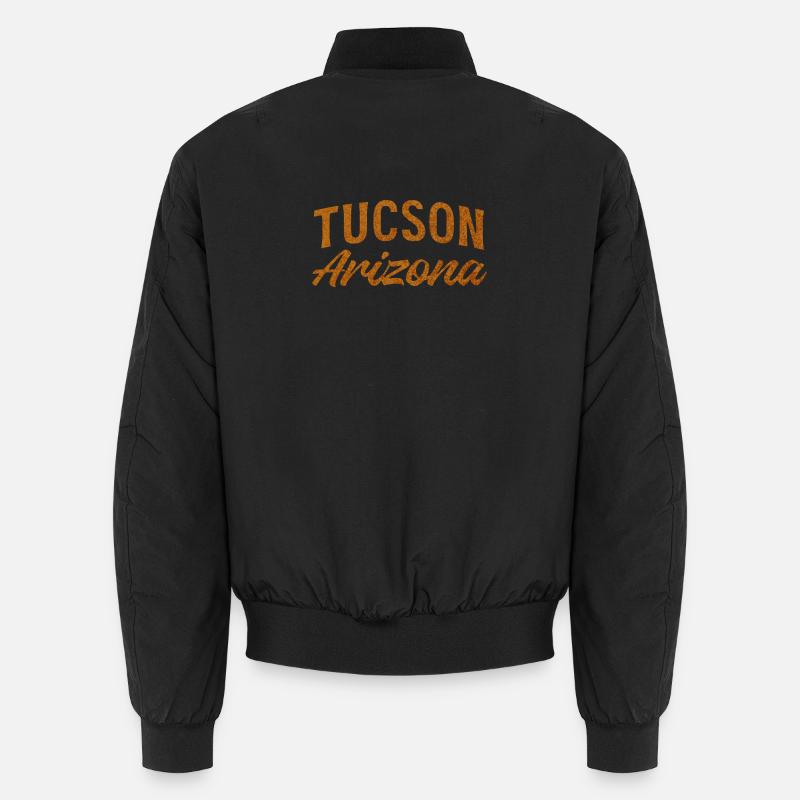 Tucson Arizona Rustic Script - Unisex Bomber Jacket - black
