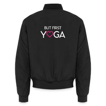 Mais d’abord le yoga - Bomber unisexe - noir - Dos - AI Model Male 185 light (185cm)