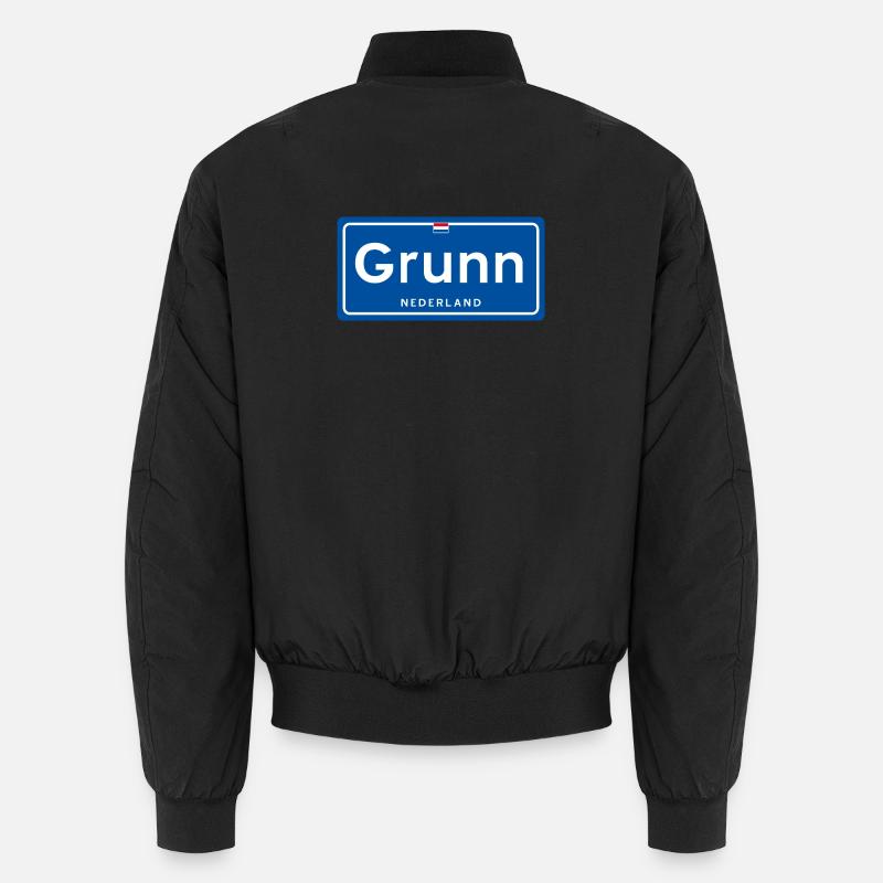 Panneau de nom de lieu Grunn (Groningue) Bomber unisexe
